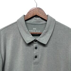 Free Fly Polo Shirt Mens Size XXL 2XL ‎ Green Bamboo Performance Short Sleeve